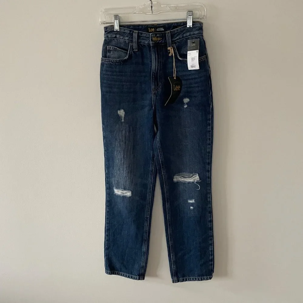 NWT Lee Vintage Modern High Rise Straight Leg Ankle 25 KC Blues - Picture 3 of 16
